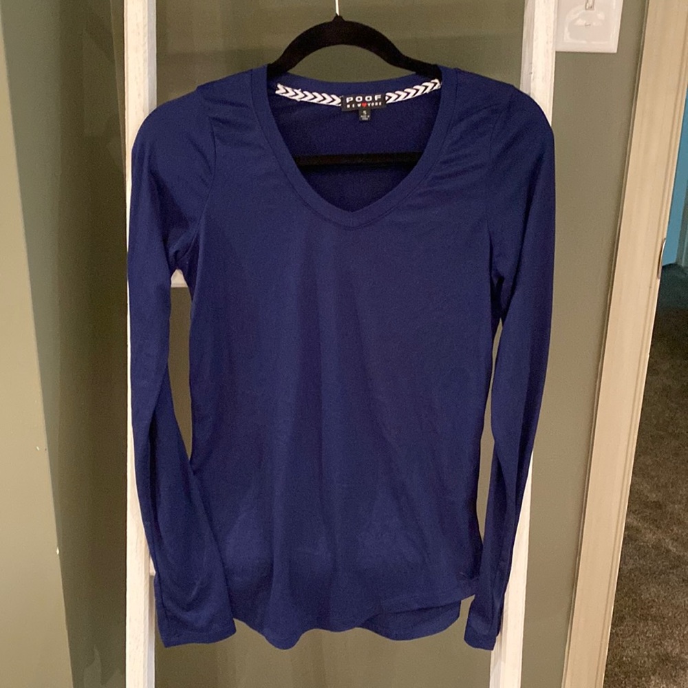 Navy blue long sleeve shirt. Size small